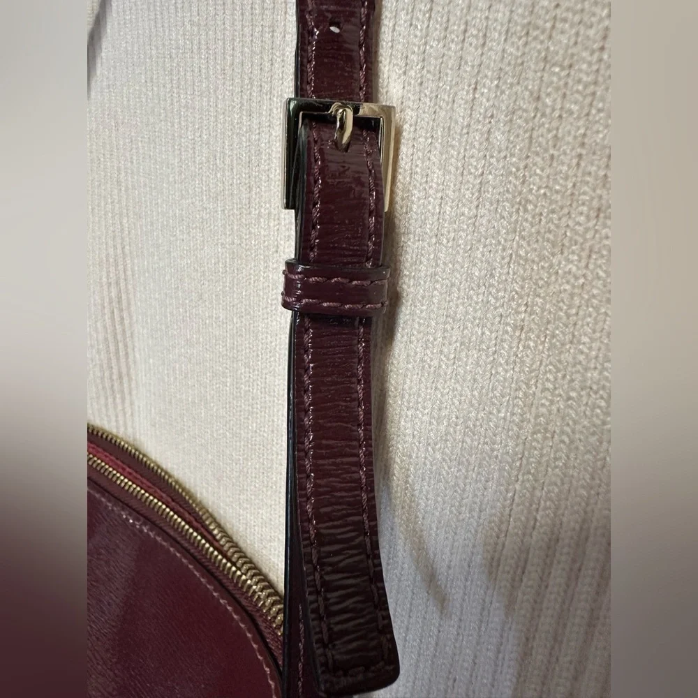 kate spade Burgundy Saffiano Patent Leather Crossbody and Shoulder Bag ♠️